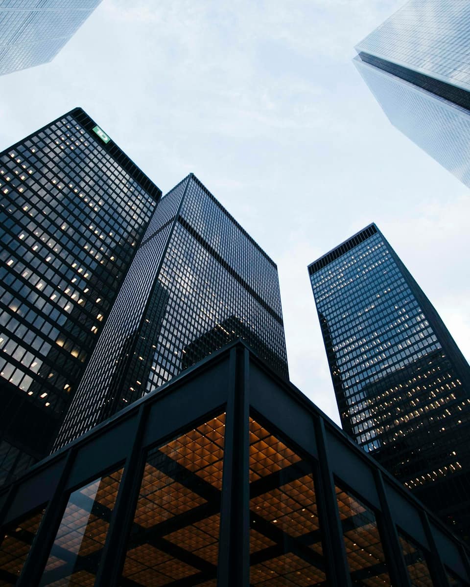 Glass tower facade in daylight