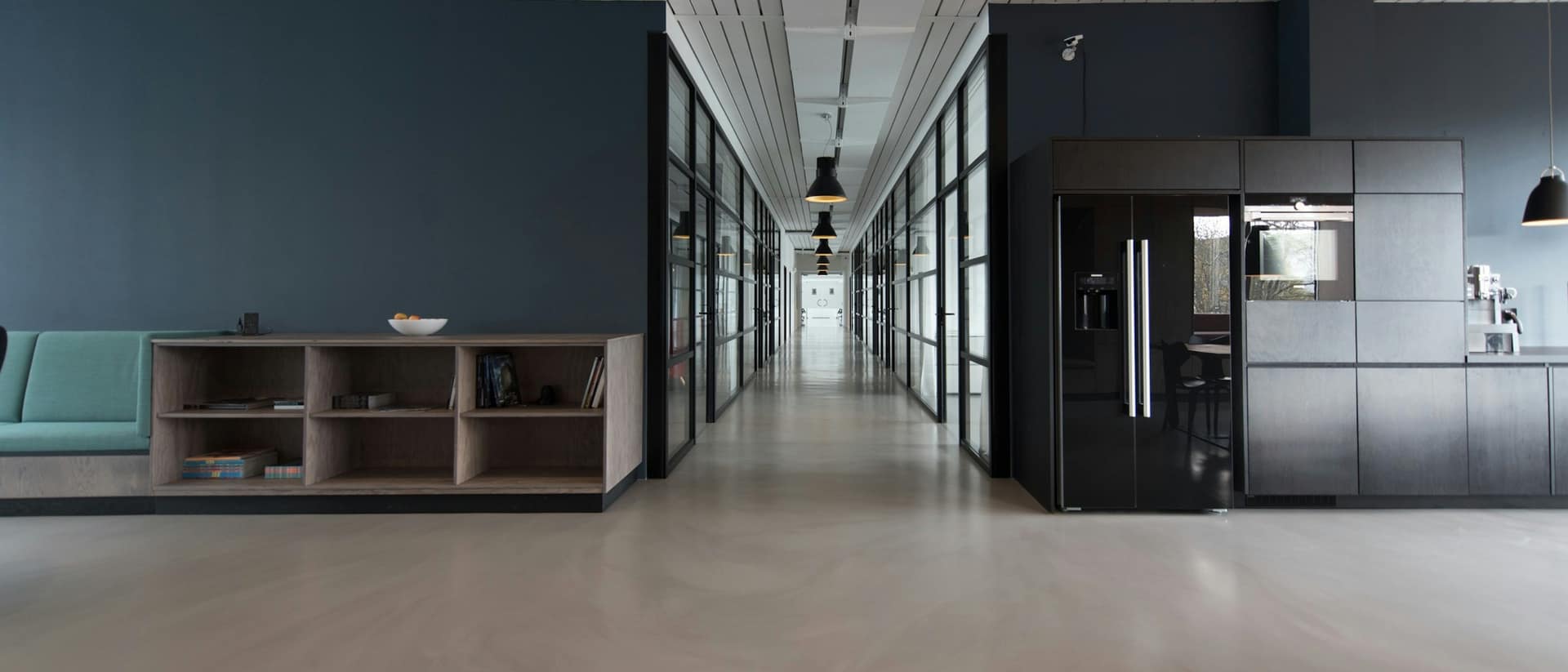 Calm daylight corridor suggesting controlled access
